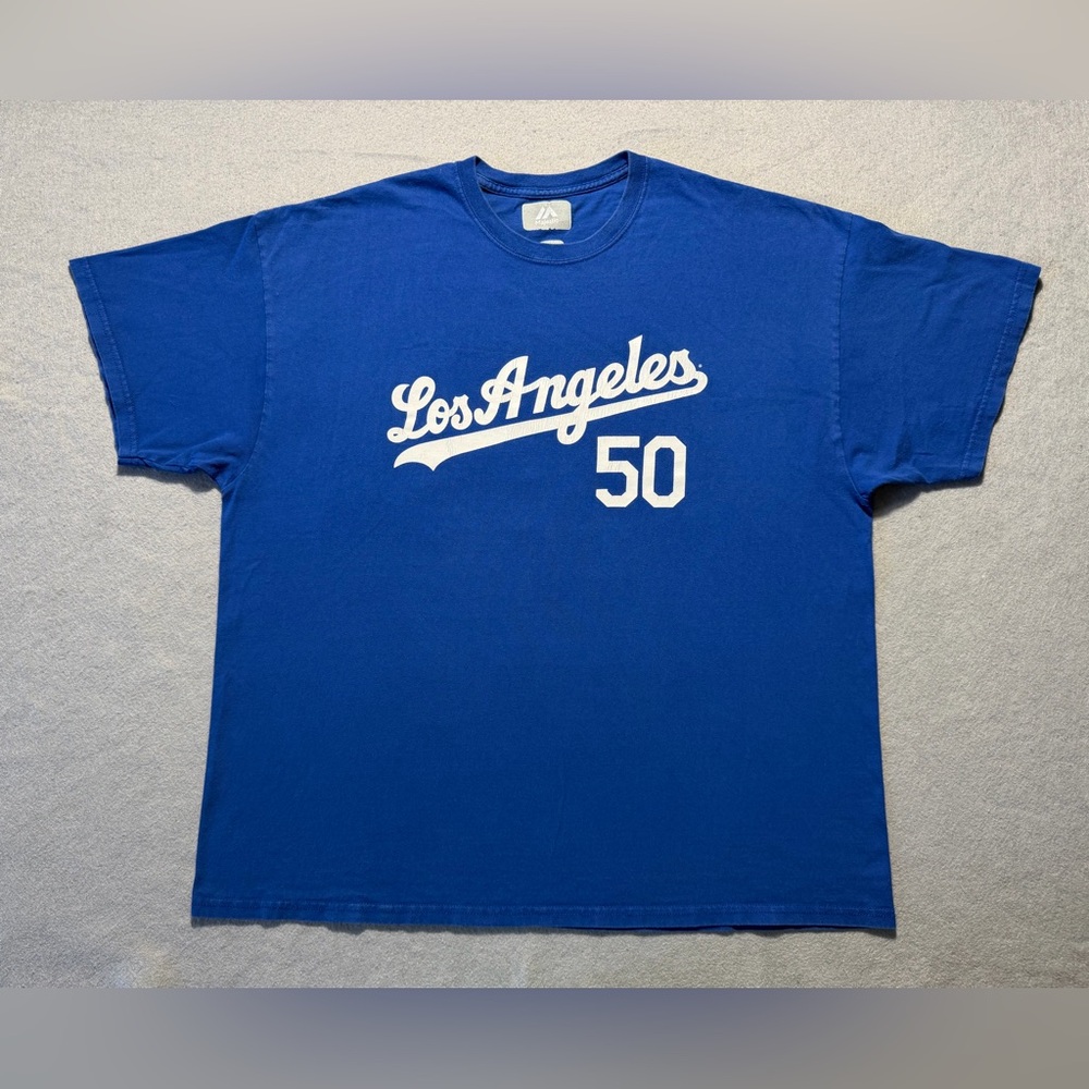 Majestic Los Angeles Dodgers Mookie Betts #50 T-Shirt Men’s 2XL Blue MLB Tee